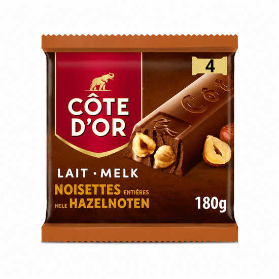 CÔTE D'OR ヘーゼルナッツミルク　ダーク　2箱セット Buy Côte d'Or Milk Big Nuts Lait Noissettes 4x45 Gr - BelgianMart.com