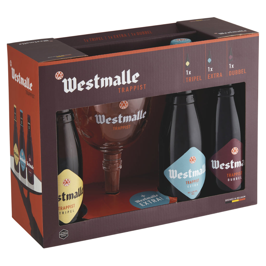 Westmalle Trappist Gift Box  3x330ml + 1 Glass