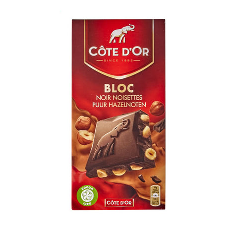 Buy Online Cote d'Or BLOC Black Hazelnuts 180g - Belgian Shop - Del