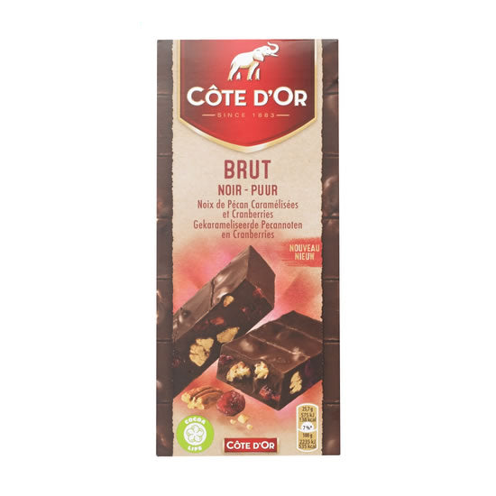 Côte d'Or Brut Dark With Pecan Nut & Cranberries 180 Gr