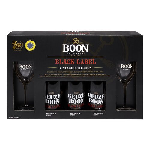 Boon Black label Vintage Collection Box 3 x 750 ml + 2 Glasses