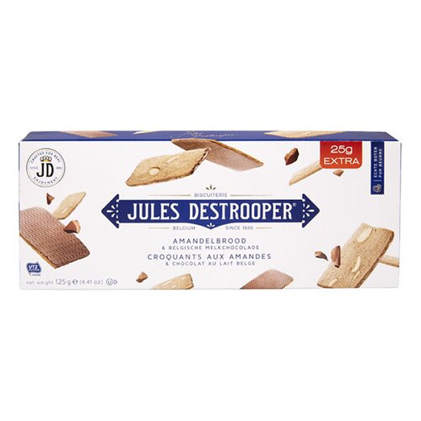 Jules Destrooper Almond Thins and Belgian Chocolate 125gr