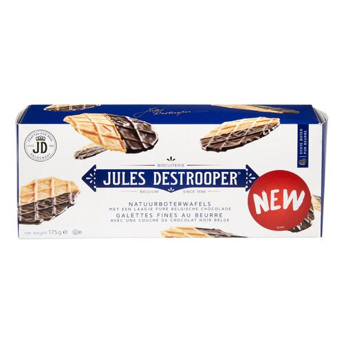 Jules Destrooper Butter Crisps with a layer of Belgian dark chocolate 175gr